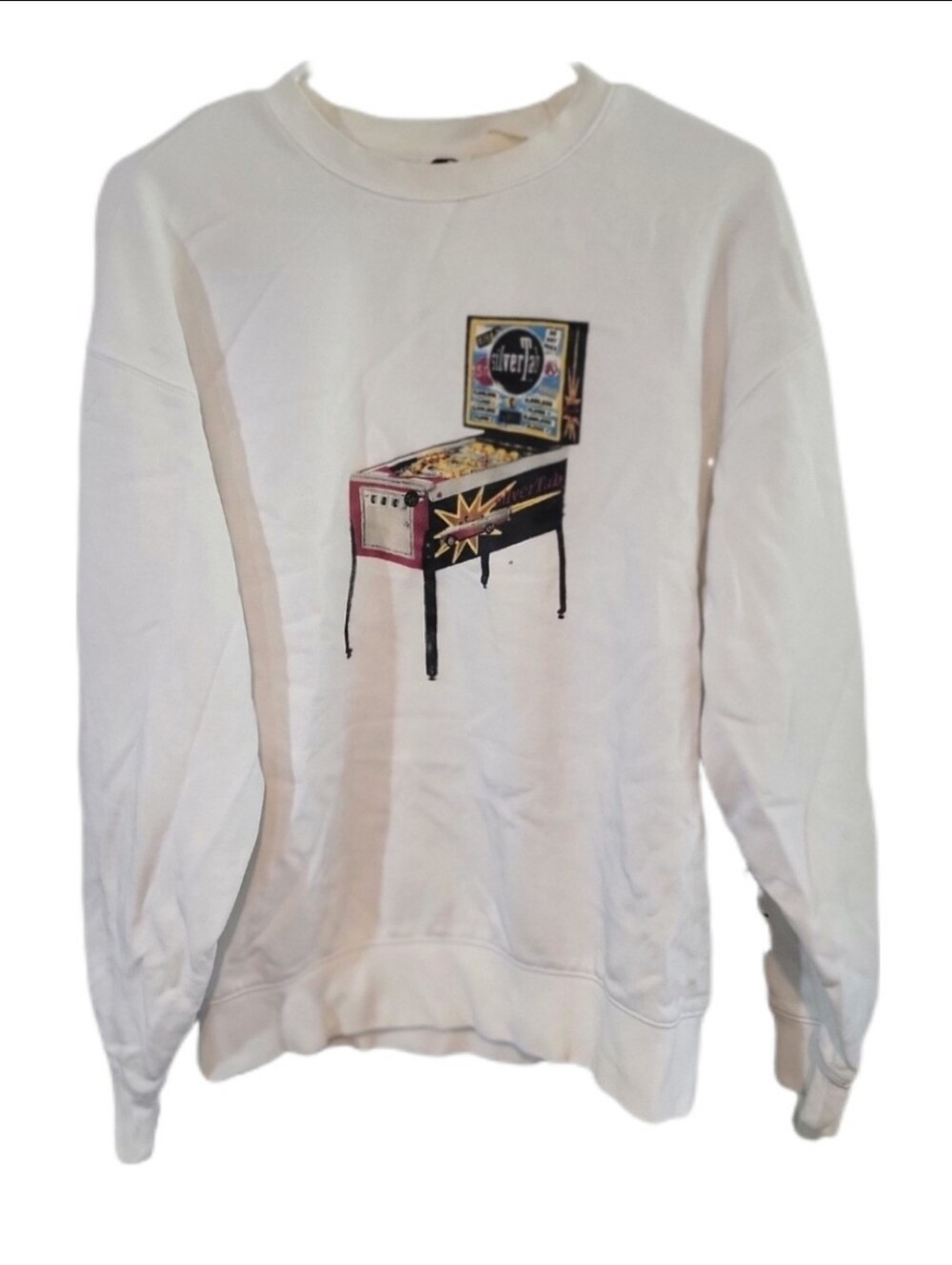 Levi's Silvertab White Graphic Pinball Crewneck Pullover Sweatshirt Small